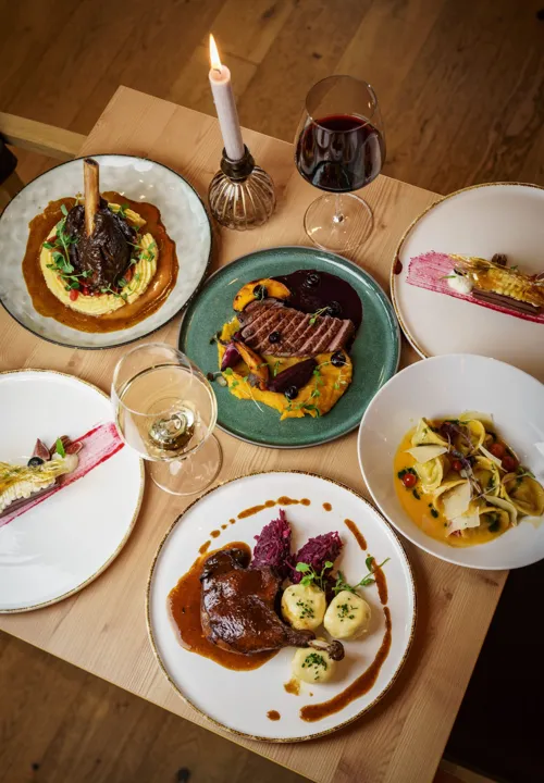 Ristorante o sala colazione dei Rittis Alpin Chalets