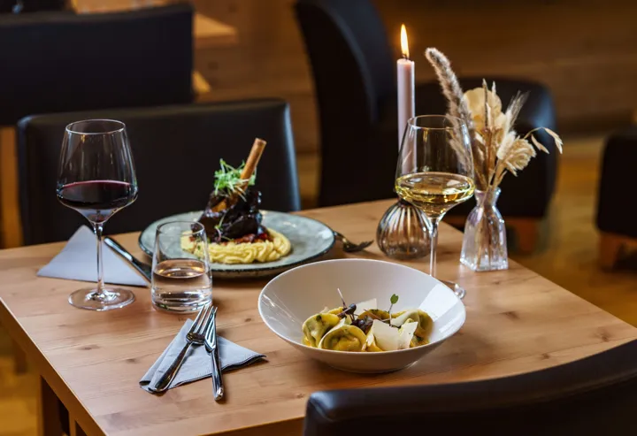 Ristorante o sala colazione dei Rittis Alpin Chalets