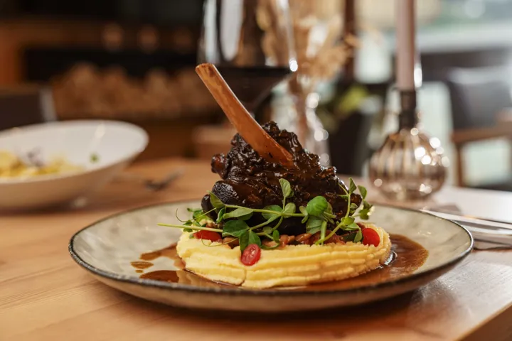 Ristorante o sala colazione dei Rittis Alpin Chalets